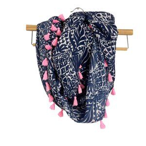 Lilly Pulitzer High Tide by Land or By Sea Resort Infinity Loop Scarf Navy White
